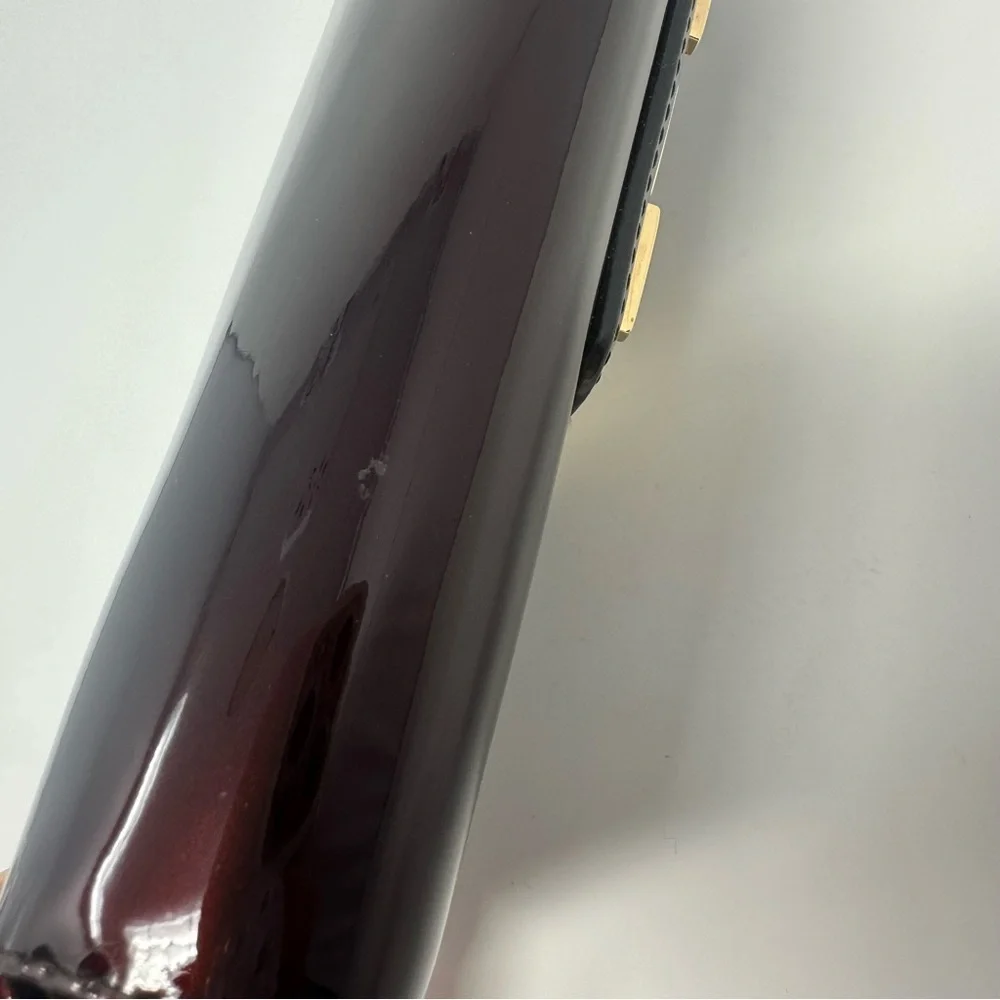 Louis Vuitton Dark Burgundy Clutch with Gold Logo
